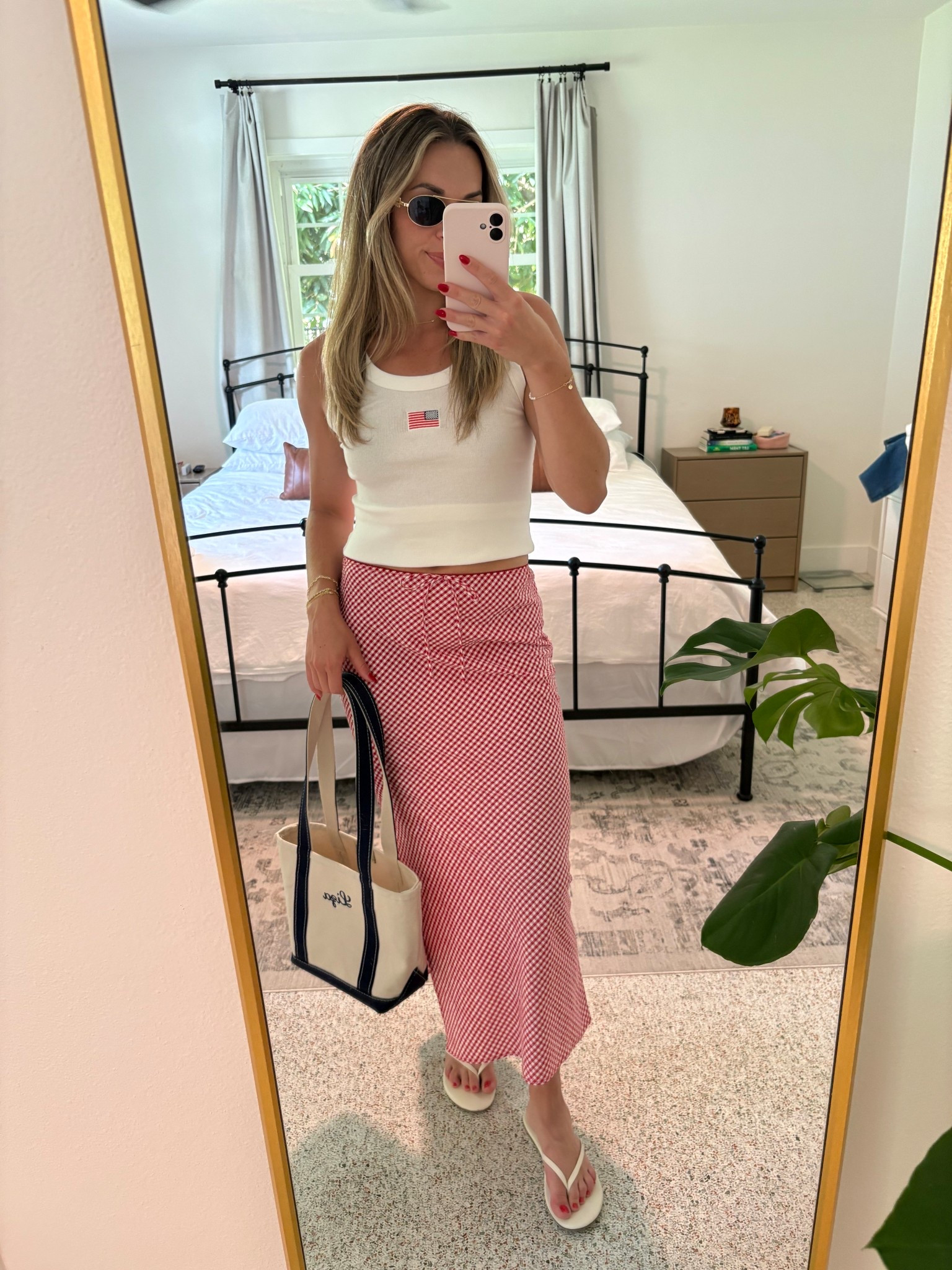 what to wear: 4th of July 

Wearing medium in tank and skirt. Boat Tote is small with long straps  
Lizaflats, summer outfits 


#LTKFindsUnder50 #LTKSaleAlert #LTKSeasonal