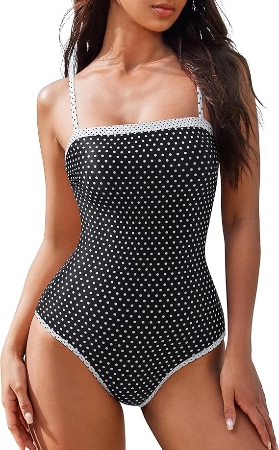 SUUKSESS Women One Piece Tummy Control Swimsuit Sexy Color Block Bathing Suit | Amazon (US)