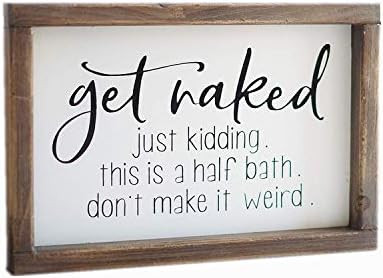 Lavender Inspired Get Naked Bathroom Signs-Funny Bathroom Signs Decor-Half Bath Signs-Farmhouse B... | Amazon (US)