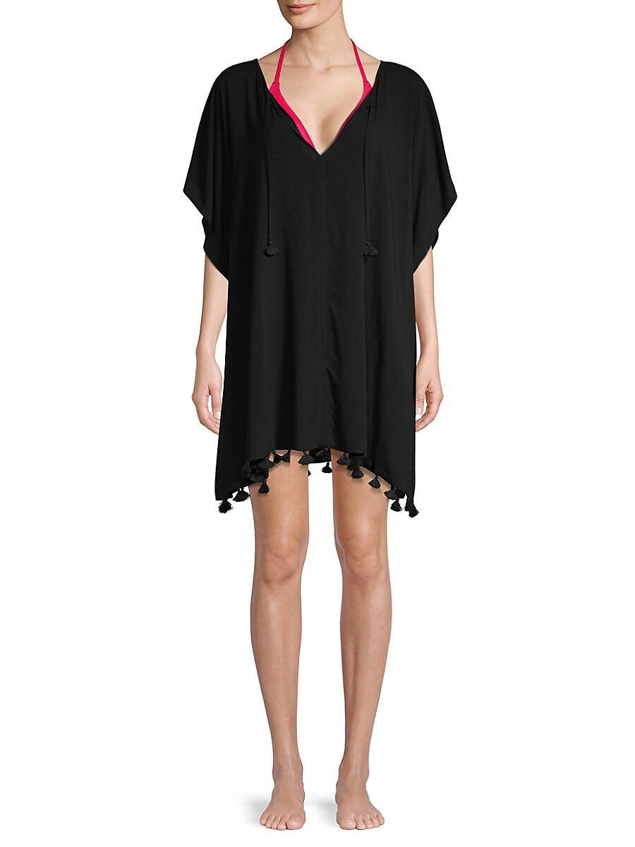 DKNY Women's Tassel Swim Coverup - Black - Size S/M | Saks Fifth Avenue OFF 5TH
