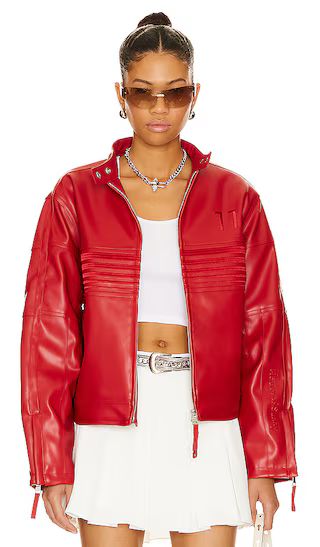 The Racer Jacket in Fire Red | Revolve Clothing (Global)