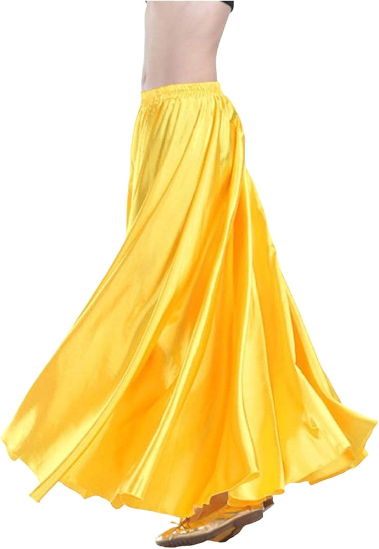 Indian Trendy Women's Satin Full Circle Swing Halloween Belly Dance Tribal Skirt | Amazon (US)