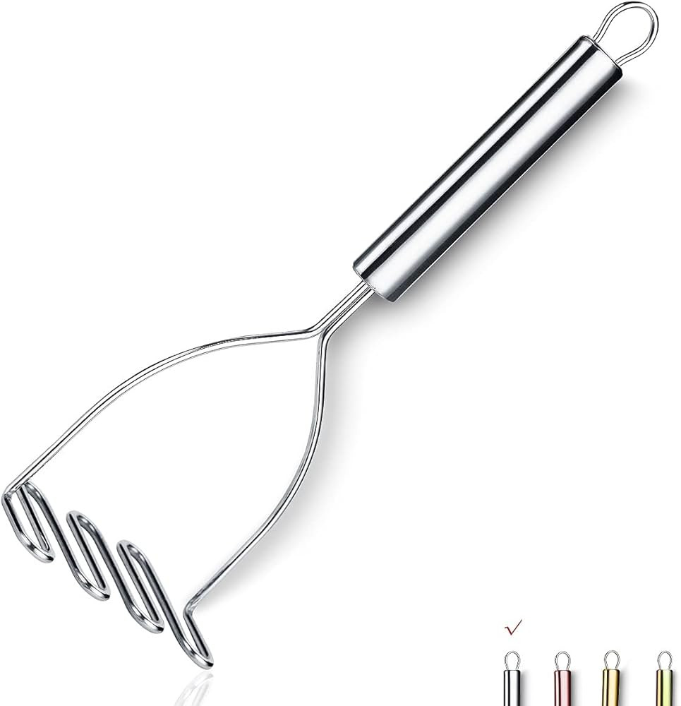 Potato Masher, Stainless Steel Heavy Duty Metal Potato Ricer With Mirror Polish, Food Masher Uten... | Amazon (US)
