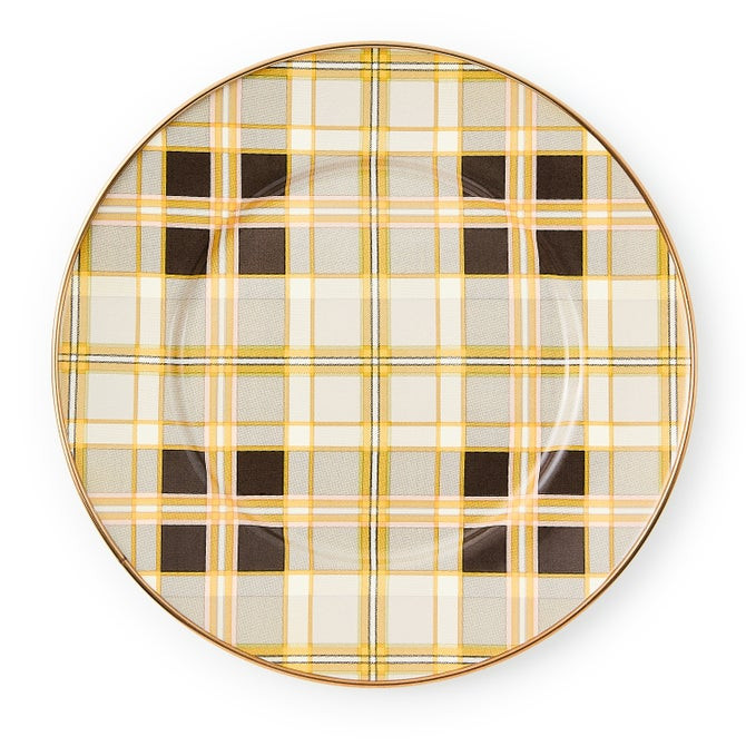 Tartan Mocha Salad Plate | MacKenzie-Childs