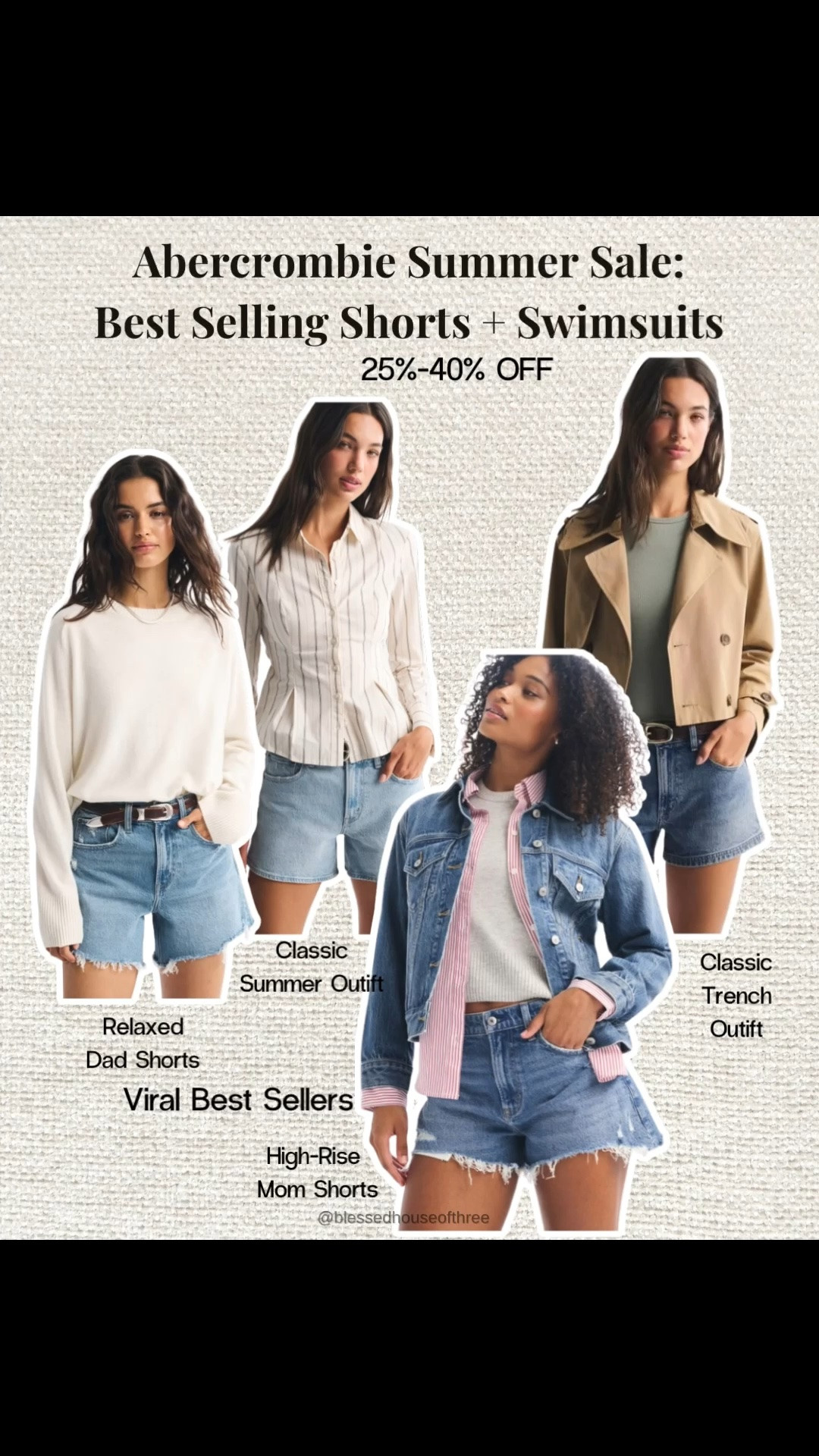 Abercrombie summer sale finds featuring best selling denim shorts, effortless everyday outfits, and flattering swimsuits you’ll wear all season long ☀️ these summer outfits  are my favorite relaxed dad shorts, high rise mom shorts, and versatile swim styles perfect for vacations, pool days, and easy summer styling — all on sale for a limited time so it’s the perfect moment to grab staple pieces you can mix and match all season long. Follow me on LTK for daily fashion, home decor & Amazon finds.

#LTKootd #LTKSaleAlert #LTKSwim