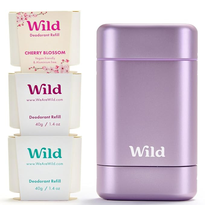 Wild - Purple Case with Refill Variety Pack - Refillable Deodorant - Aluminum Free - Includes Fre... | Amazon (US)