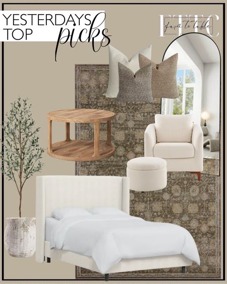Yesterday’s Top Picks. Follow @farmtotablecreations on Instagram for more inspiration.

Magnolia Home by Joanna Gaines x Loloi Mona Bark / Natural Area Rug. Castalia Coffee Table - Threshold. BEAUTYPEAK 76"x34" Arch Full Length Mirror Oversized Floor Mirrors for Standing Leaning, Black. COLAMY Sherpa Accent Chair with Storage Ottoman Set, Upholstered Barrel Club Arm Chair with Footrest, Modern Living Room Chair with Back Pillow and Wooden Legs for Bedroom. 6 ft Artificial Olive Plants with Realistic Leaves and Natural Trunk, Silk Fake Potted Tree with Wood Branches and Fruits, Faux Olive Tree for Office Home Decor. Weathered Handcrafted Terracotta Vase. Tilly Upholstered Bed. Hackner Home Serene Pillow Cover Set. 




#LTKFindsUnder50 #LTKSaleAlert #LTKHome