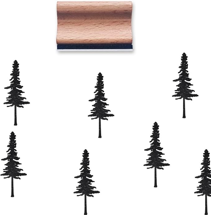 Pine Tree Rubber Stamp, 1-1/3 Medium Stamp for Scrapbooking Card Making Crafting | Amazon (US)