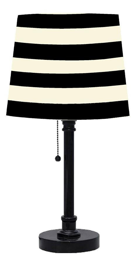 Urban Shop Black and White Striped Table Lamp | Amazon (US)
