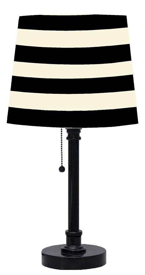 Urban Shop Black and White Striped Table Lamp | Amazon (US)