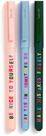 ban.do Write On Black Ink Pen Set of 3, Plastic Ballpoint Pens with Clip, Assorted (Katie Kimmel) | Amazon (US)