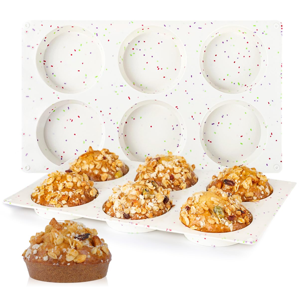 CAKETIME Muffin Top Pan, Silicone Egg Molds for Breakfast Sandwiches 3 Inch Round Egg Baking Pan ... | Amazon (US)