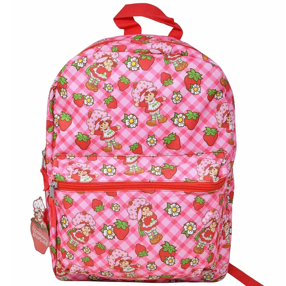 Strawberry Short Cake All Over Pink Nylon School Backpack 16" Bookbag for Girls | Walmart (US)