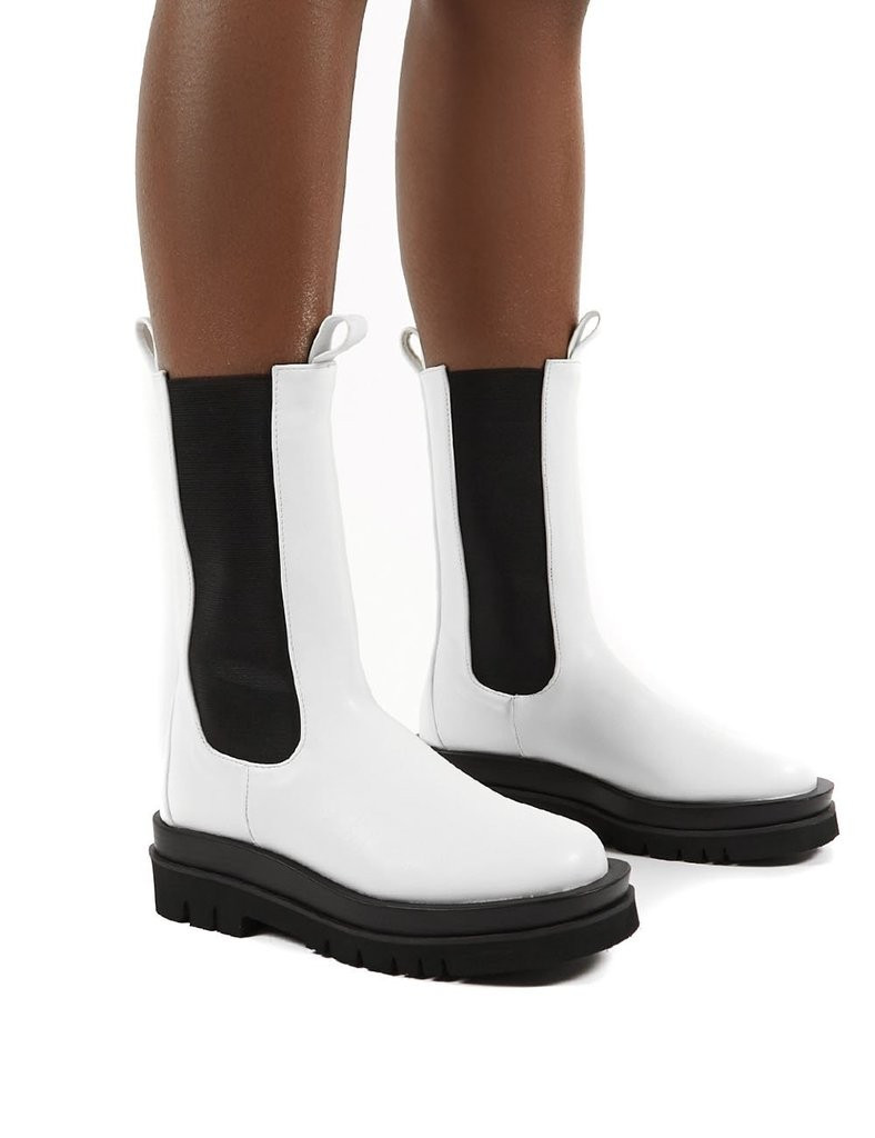 Dope White Chunky Sole Ankle Boot | Public Desire (US & CA)