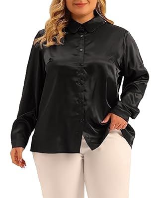 The Drop Women's @Lucyswhims Long-Sleeve Button-Down Stretch Satin Shirt | Amazon (US)