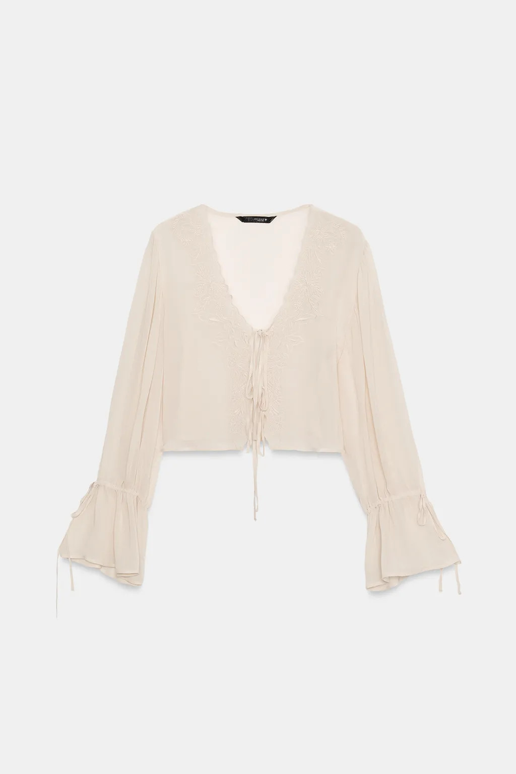 EMBROIDERED TIE TOP | Zara US