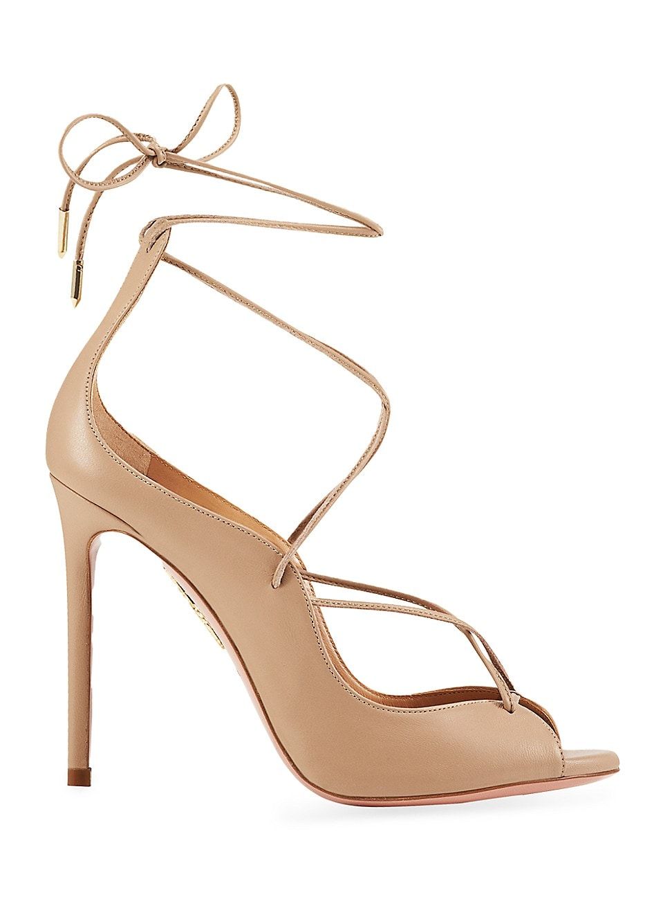 Women's Rebel Leather Lace-Up Sandals - Beige - Size 7 | Saks Fifth Avenue