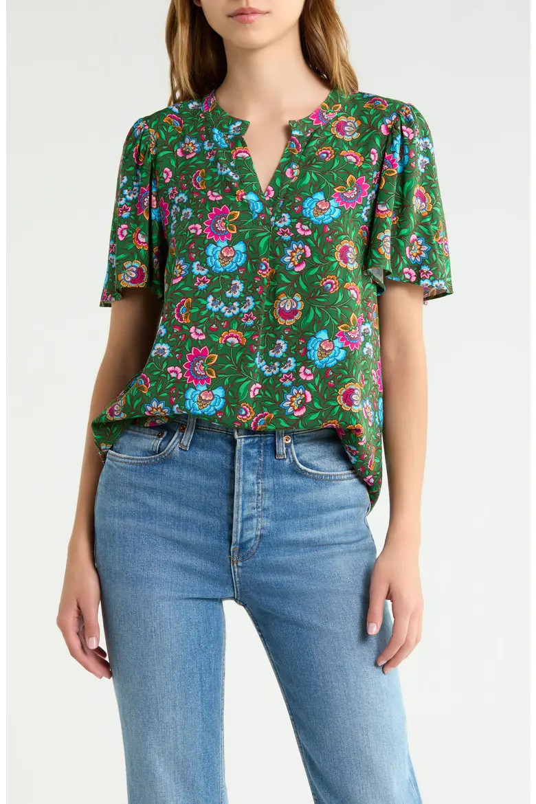 SUGARLIPS Mivie Floral Pleated Top (Women) | Nordstrom | Nordstrom