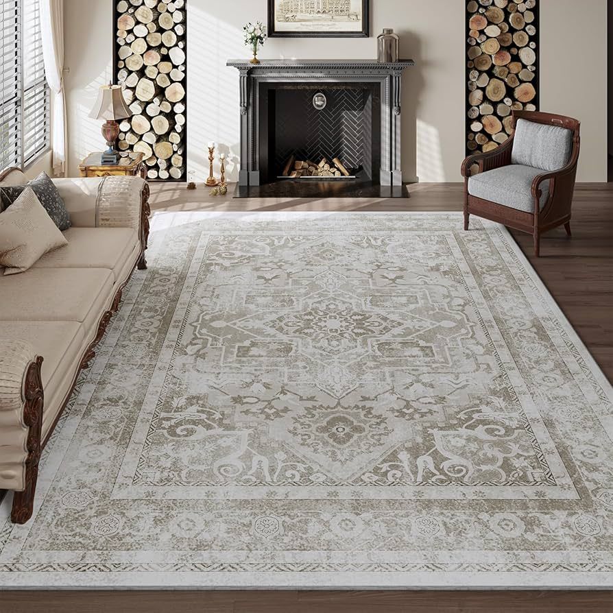 Vintage Area Rug 8x10 ft Carpet-Rugs for Living Room Bedroom-Machine Washable Rugs for Bedroom Di... | Amazon (CA)