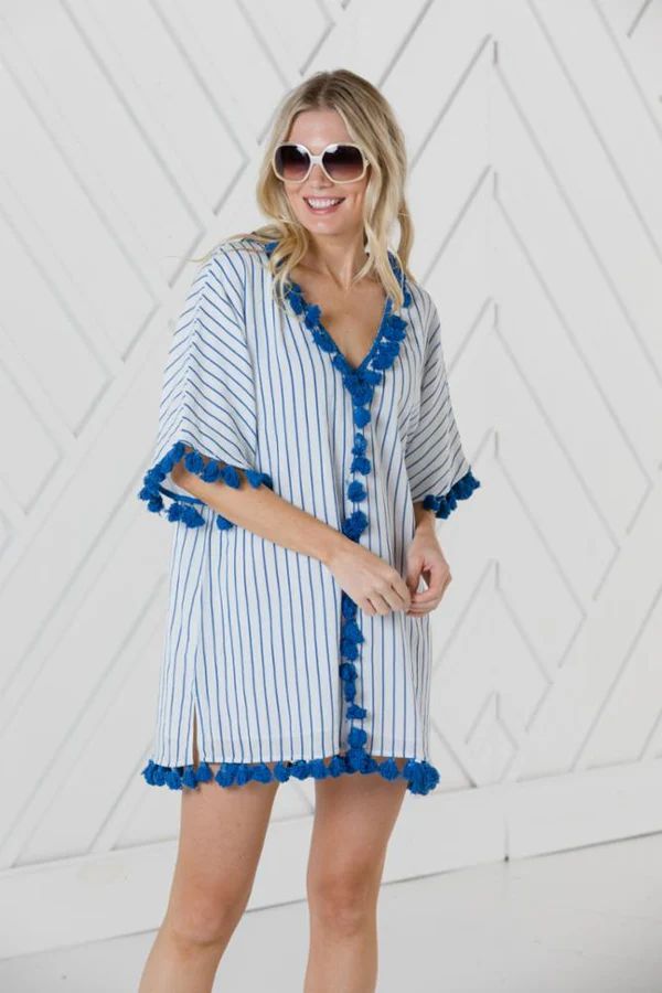 Short Caftan with Pom Poms | Sail to Sable