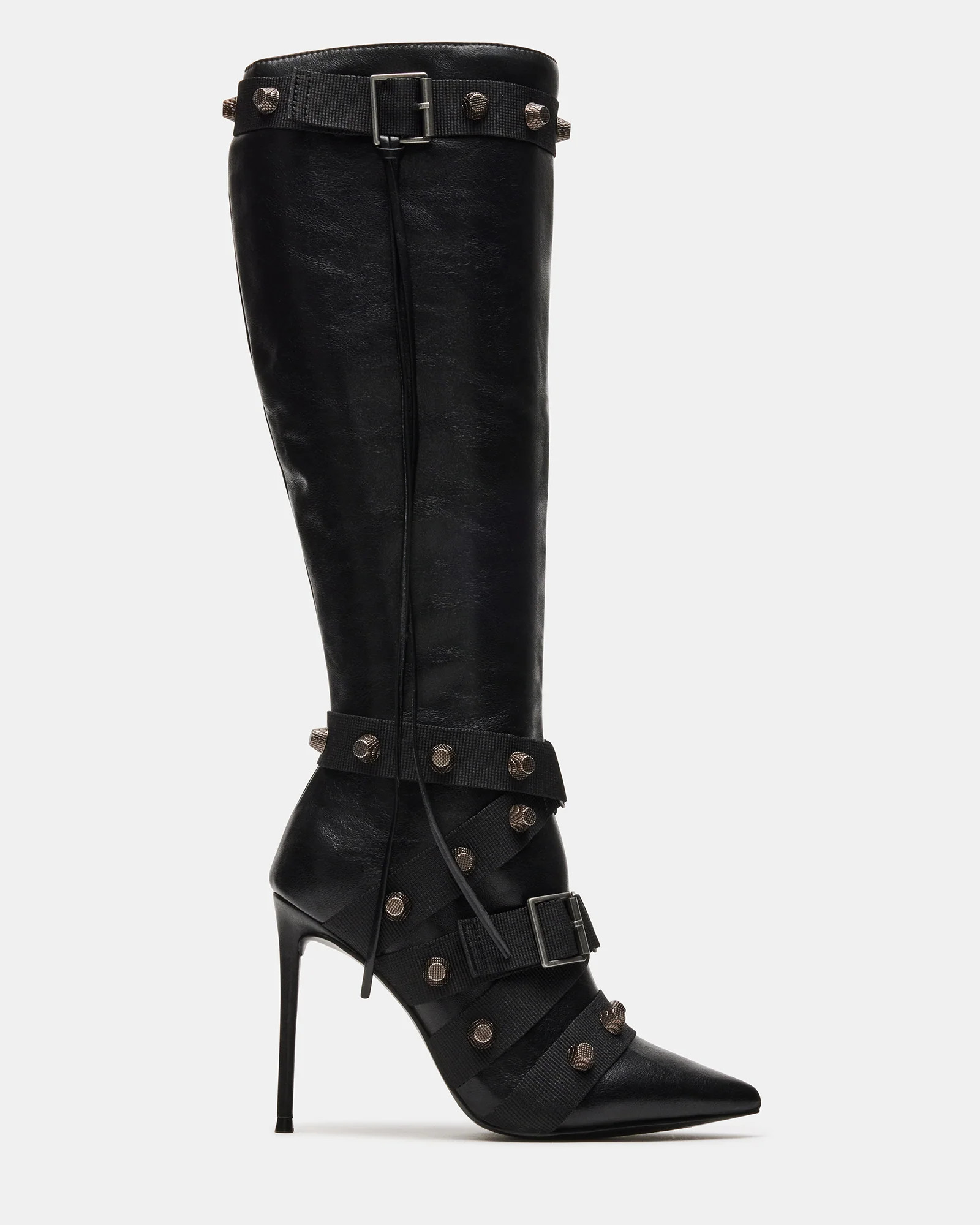 FINK Black Knee High Boot | Women's Heeled Boot | Steve Madden (US)