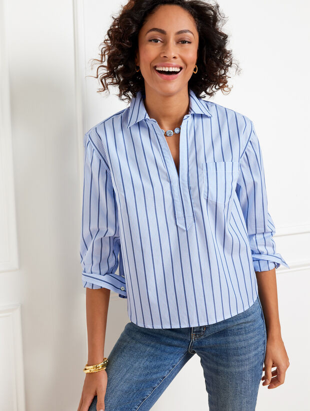 Short Shirt - Sprightly Stripe | Talbots