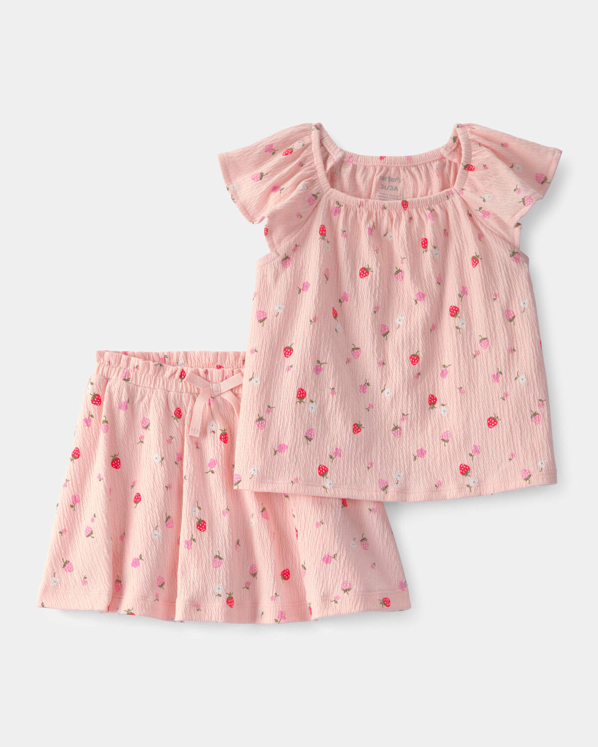 Toddler Girl 2-Piece Strawberry Top & Skort Set - Pink | Carter's Inc