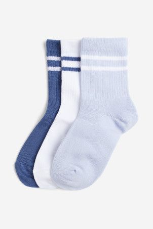 3-pack Sports Socks in DryMove™ - Black/striped - Kids | H&M US | H&M (US + CA)