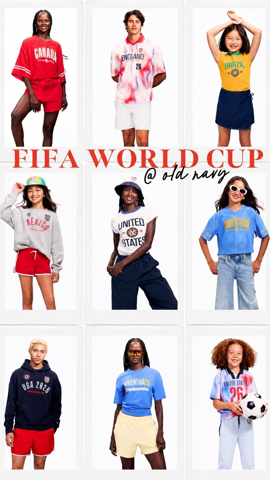 Old Navy has all the FIFA gear for the whole fam and it's all 30% off right now! Shop your fav teams

#LTKSeasonal #LTKTravel #LTKActive