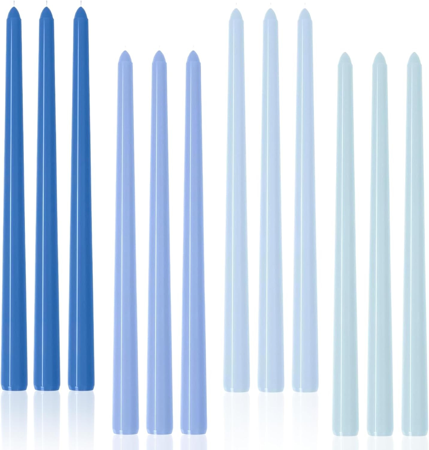 Blue Gradient Taper Candles 12 inch Unscented Smokeless Long Tall Tapered Candle for Candlesticks Sticks Wedding Advent Home Decor Dinner Christmas，Set of 12 | Amazon (US)