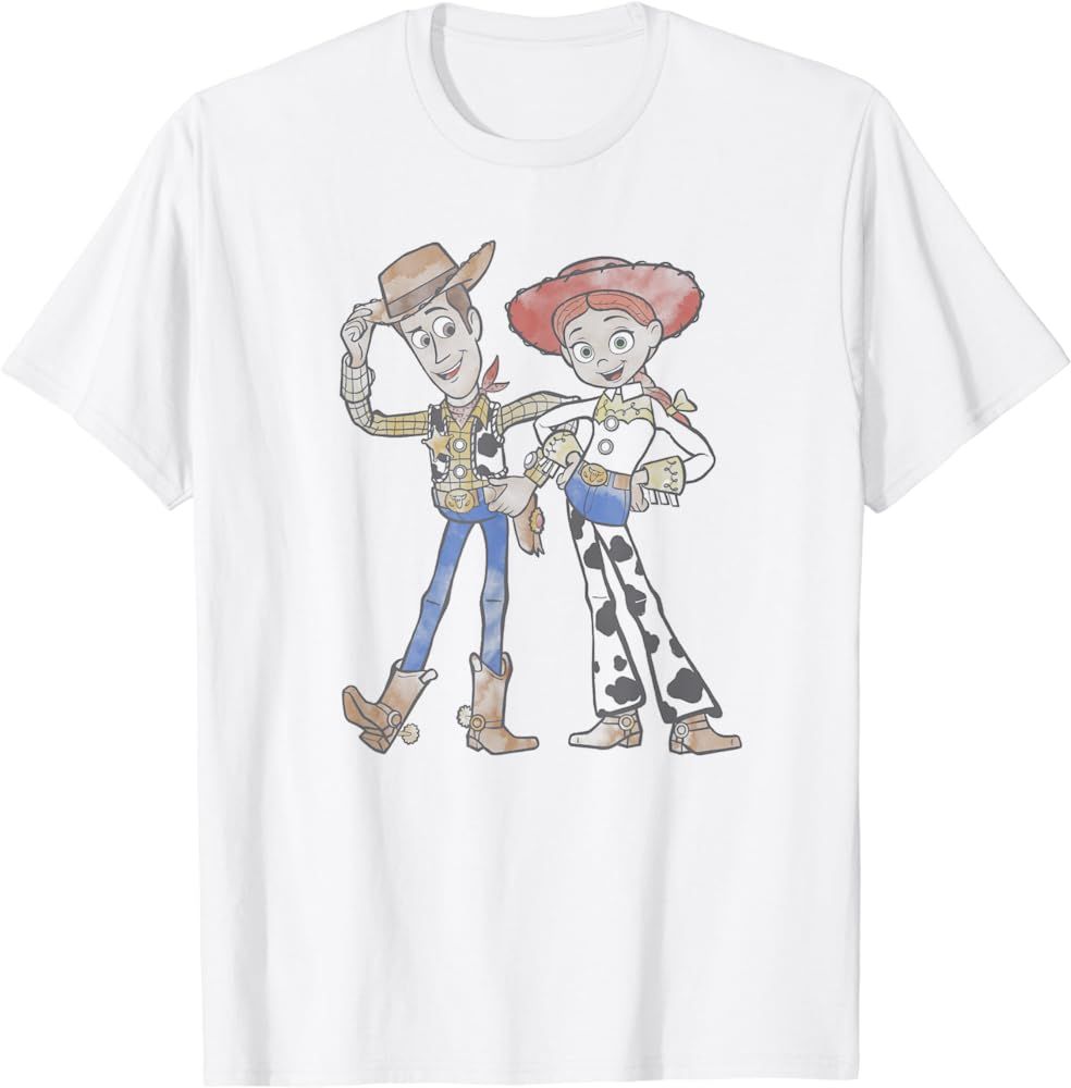 Disney Pixar Toy Story 4 Woody And Jessie T-Shirt | Amazon (US)