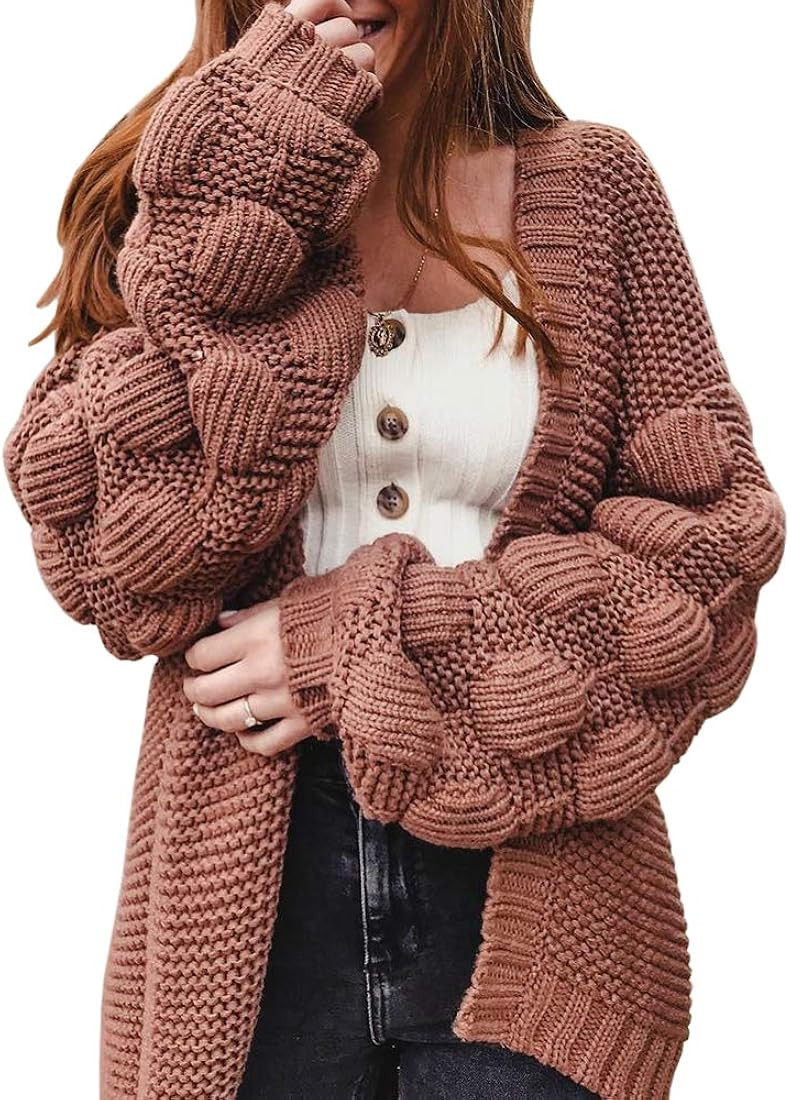 Visit the FERBIA Store 4.3  2,438
FERBIA Women Oversized Cardigan Knitted Cute Chunky Sweaters Wrap  | Amazon (US)