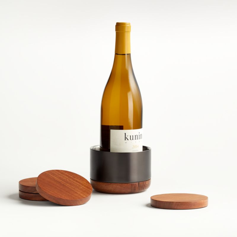 Fenton Graphite and Wood Wine Coaster Set + Reviews | Crate & Barrel | Crate & Barrel