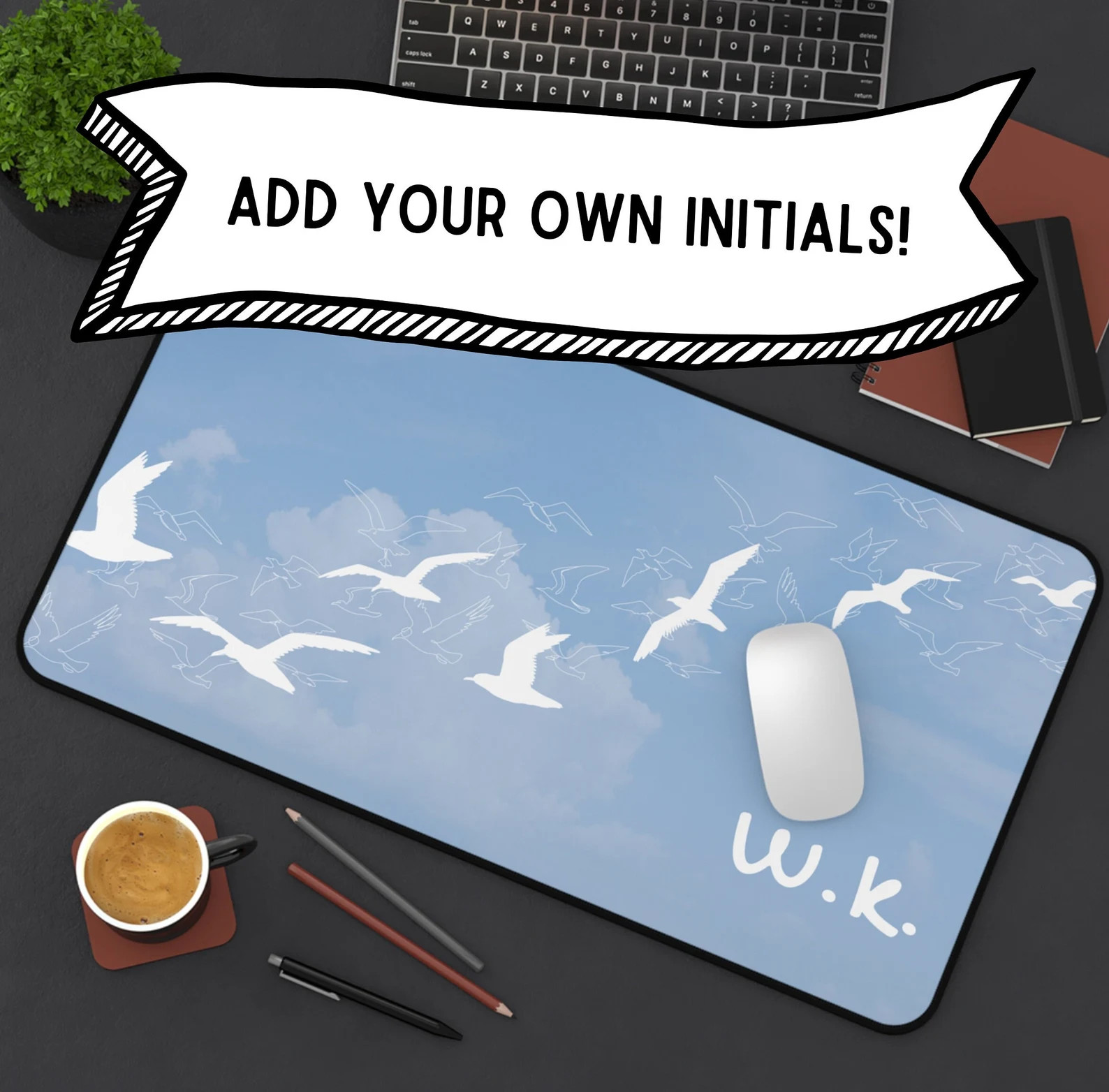 1989 Era Seagull Initial Desk Mat Cute Desk Mat Mousepad Large Mousepad - Etsy | Etsy (US)