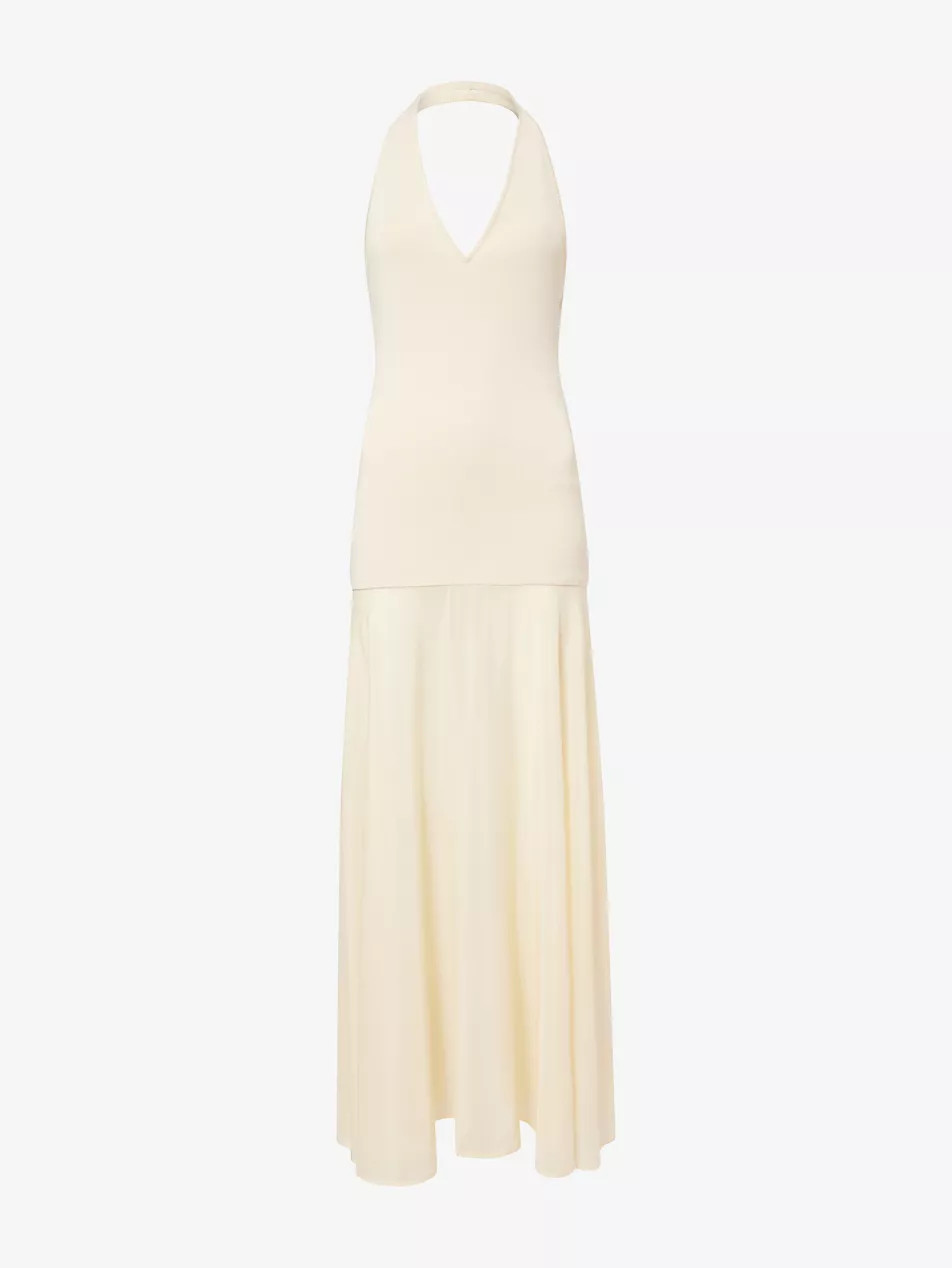 Circle-Hem Jersey And Cotton-Poplin Maxi Dress | Selfridges