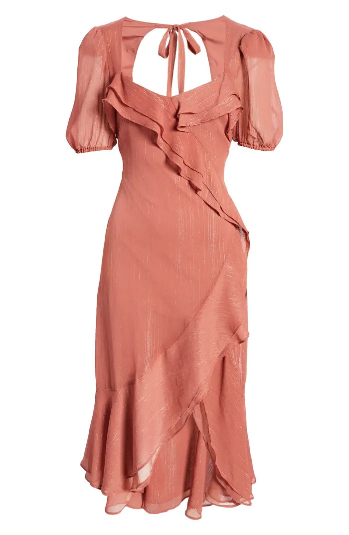 Charles Henry Ruffle Midi Dress | Nordstrom | Nordstrom