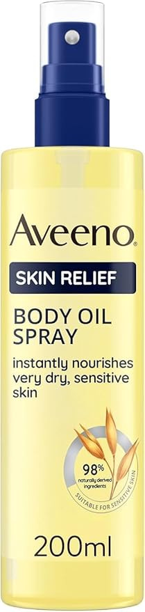 Aveeno Skin Relief Body Oil Spray, With Oat Oil & Jojoba Oil, Suitable For Sensitive Skin, Instan... | Amazon (UK)