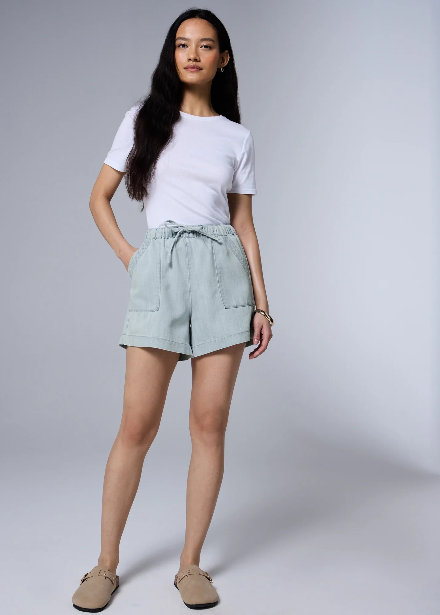 Light Wash Denim Comfort Utility Shorts - 8 | Matalan UK | Matalan (UK)