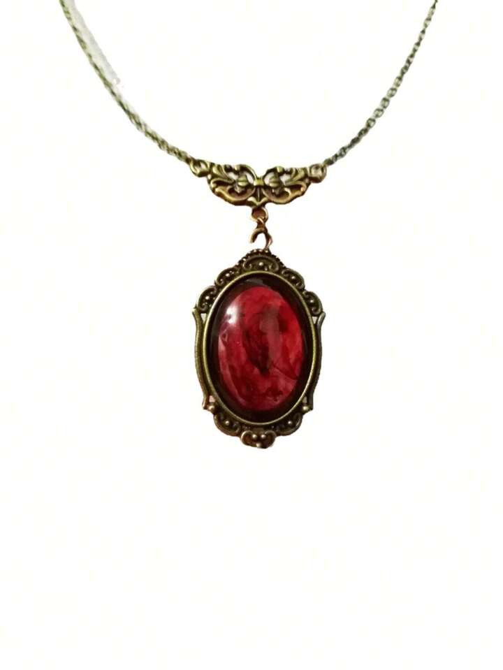 1PC Gothic Vampire  Dropping Blood Pendant Necklace For Women's Vintage Black Magic Holiday Party... | SHEIN