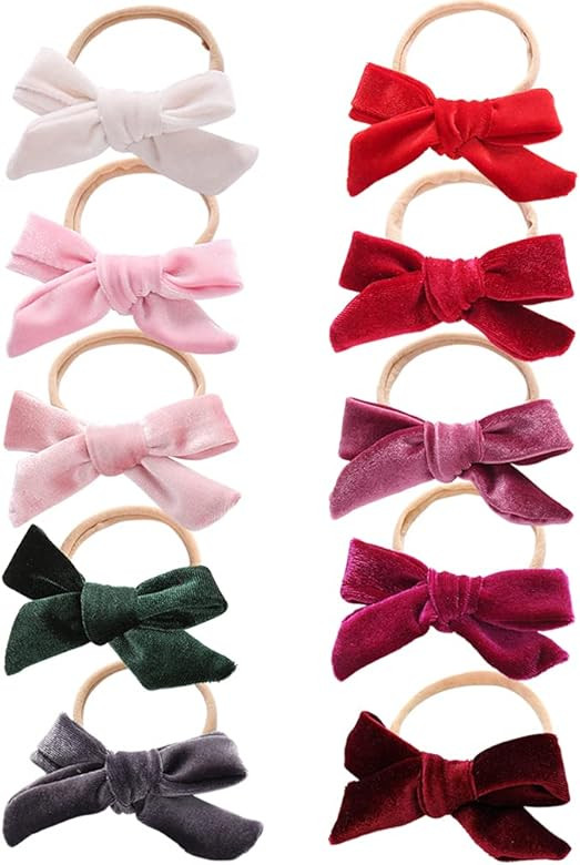 Baby Girl Headbands Newborn Infant Toddler Knotted Hairbands Bows Elastic Soft Floral Hair Band (FRE | Amazon (US)