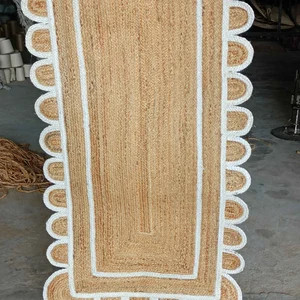 Braided Scalloped Jute Rug Scallop Rug Boho Rug Natural | Etsy | Etsy (US)