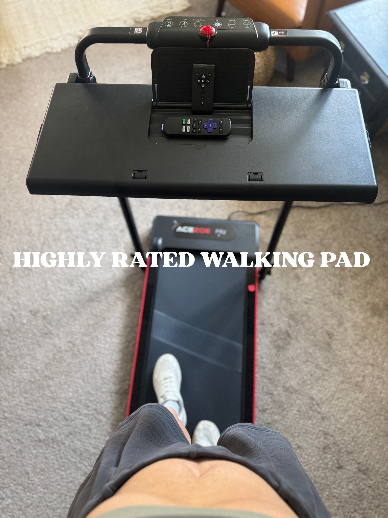 AceZoe Walking Pad from Amazon! 🚶‍♀️🏃‍♀️✨

Light weight & under the bed storage friendly! Weighs just 56 pounds and folds up to easily store under bed.

✨Speed up to 7.5 mph

✨10% incline 

✨Compatible with app & Remote control 

✨Tracks distance, calories, time, speed

✨Quiet Motor 

#LTKFallSale #LTKSaleAlert #LTKActive