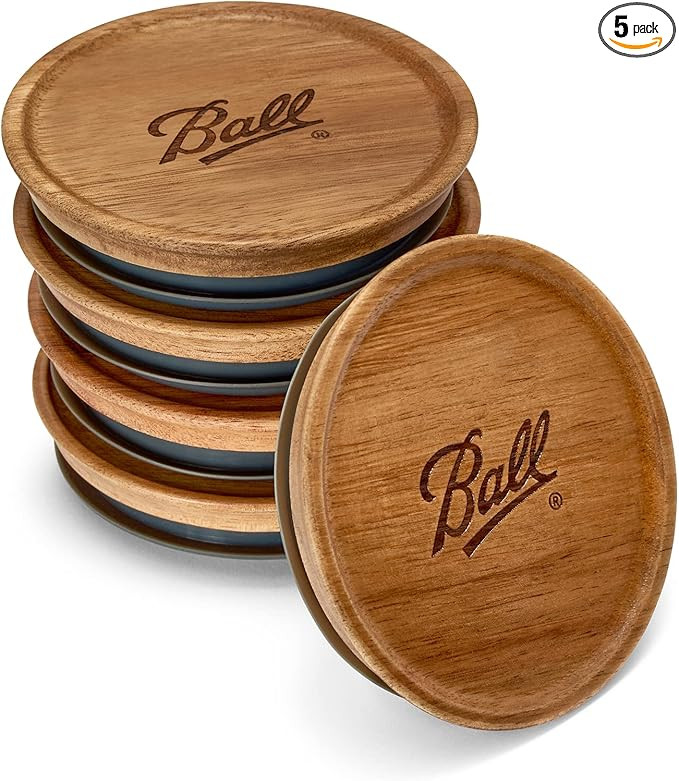 Ball® Jar Lids, 5 Pack Ball Jar Wooden Storage Lids | Amazon (US)