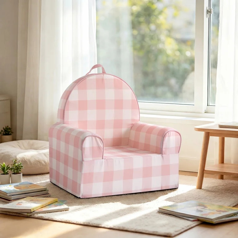 Little Next Toddler Pink Gingham Foam Chair | Walmart (US)