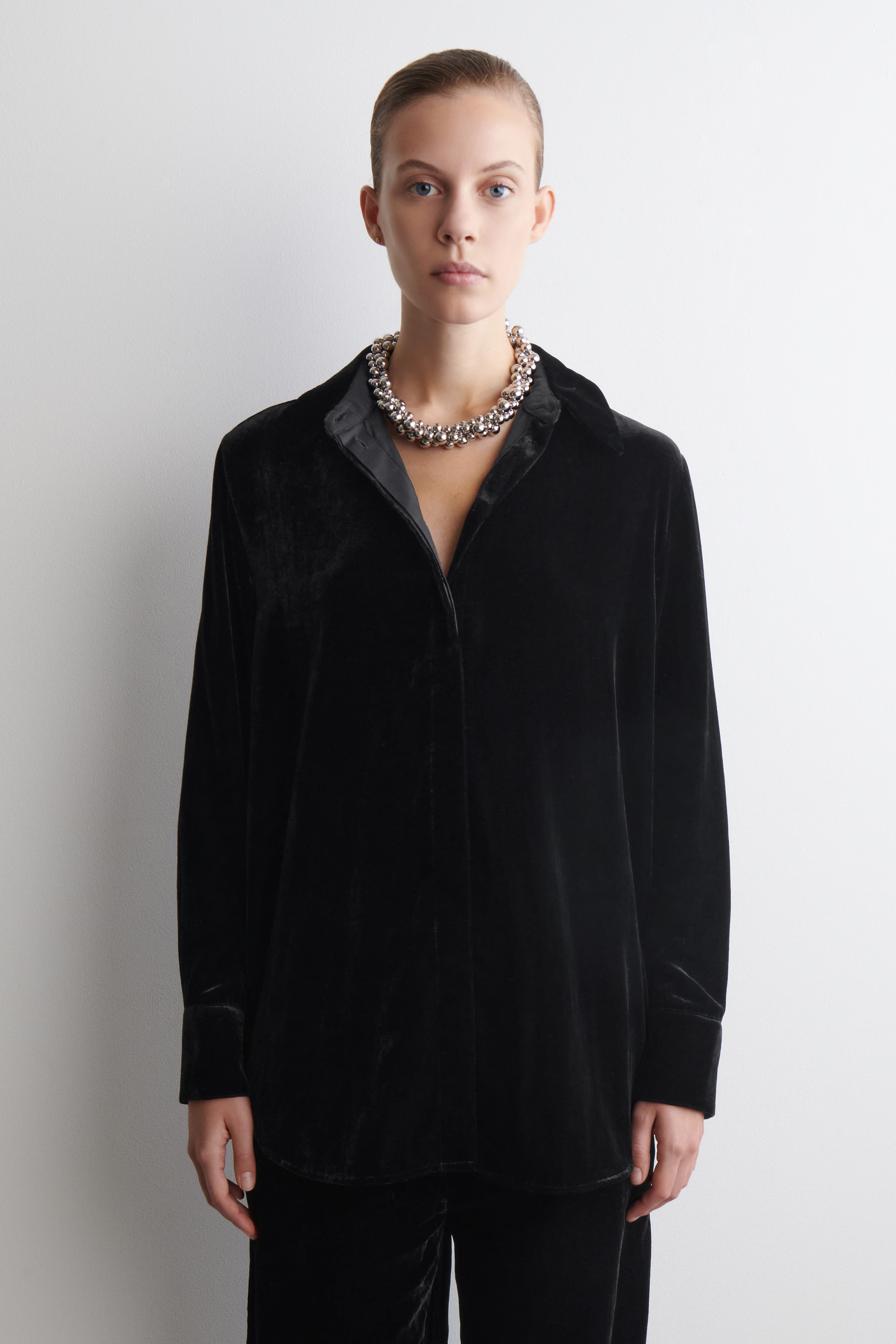 VELVET SHIRT - BLACK | COS US | COS (US)