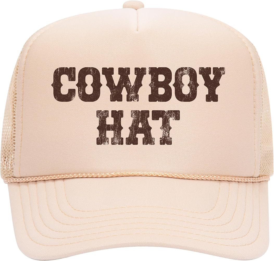 Cowboy Hat Trucker Hat | Vintage Trendy Funny Cowgirl Country Western Summer | Premium Mesh Foam ... | Amazon (US)