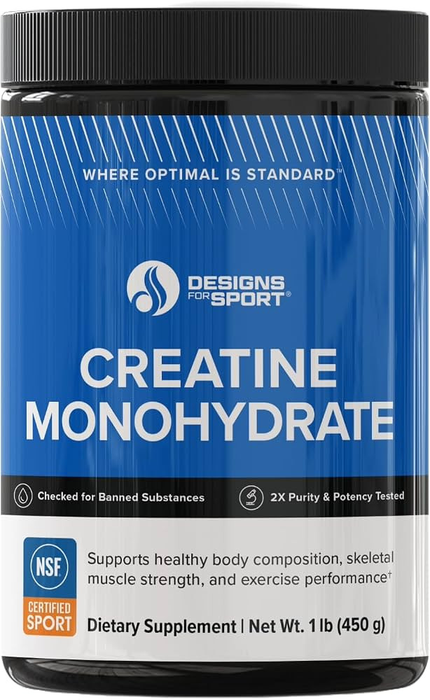 Designs for Sport Micronized Creatine Monohydrate Unflavored Powder - NSF Certified for Sport, 90... | Amazon (US)