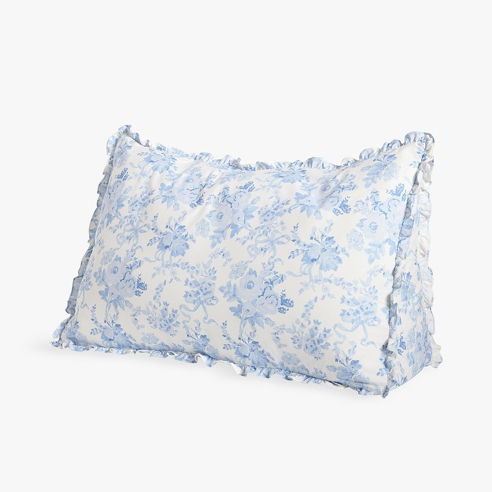LoveShackFancy Garden Damask Ruffle Wedge Pillow | Pottery Barn Teen