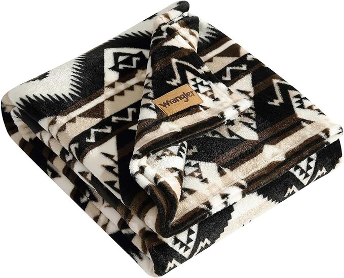 Wrangler - Sherpa Throw Blanket for Couch 50x60, Ultra Soft Plush Fleece Blanket, Americana Decor... | Amazon (US)