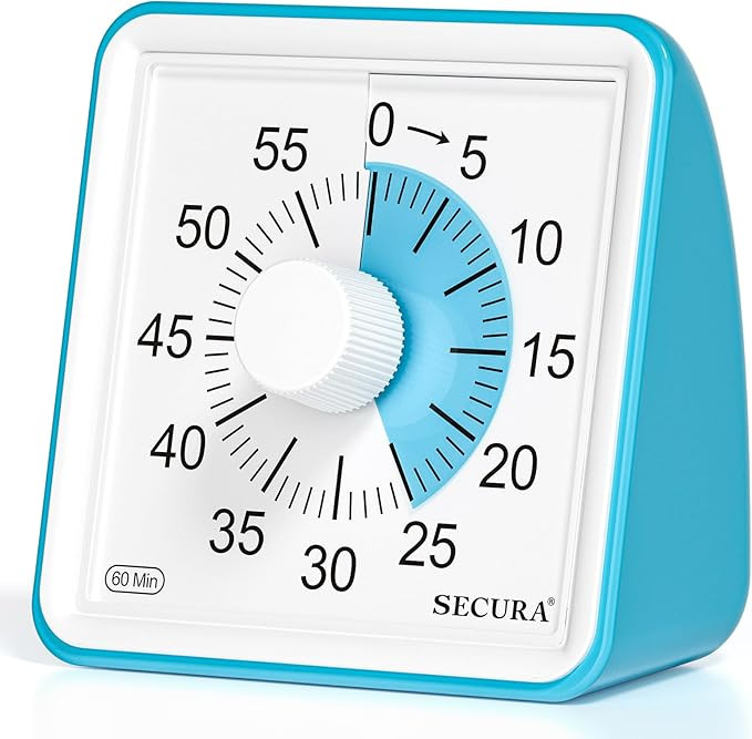 Amazon.com: Secura 60-Minute Visual Timer, Classroom Timer, Countdown Timer for Kids and Adults, ... | Amazon (US)